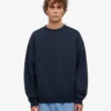 T-shirt orgánica de cuello redondo oversize - Azul marino