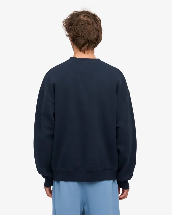 T-shirt orgánica de cuello redondo oversize - Azul marino